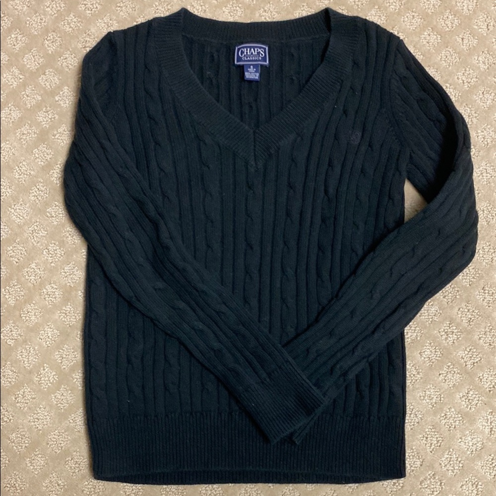 Ralph Lauren classic Black Cable Knit Sweater. 100 % cotton